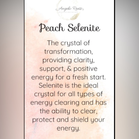 Peach Selenite Palm Stone - Picture 5 of 5